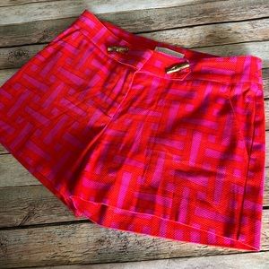 Britt Ryan Orange & Pink Geometric Print Shorts Size 4